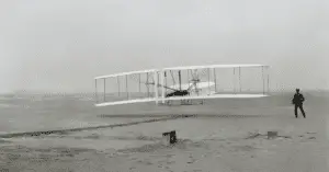 On a Foggy Misty Overcast Day, the Wright Brothers Maiden Flight is Recorded
